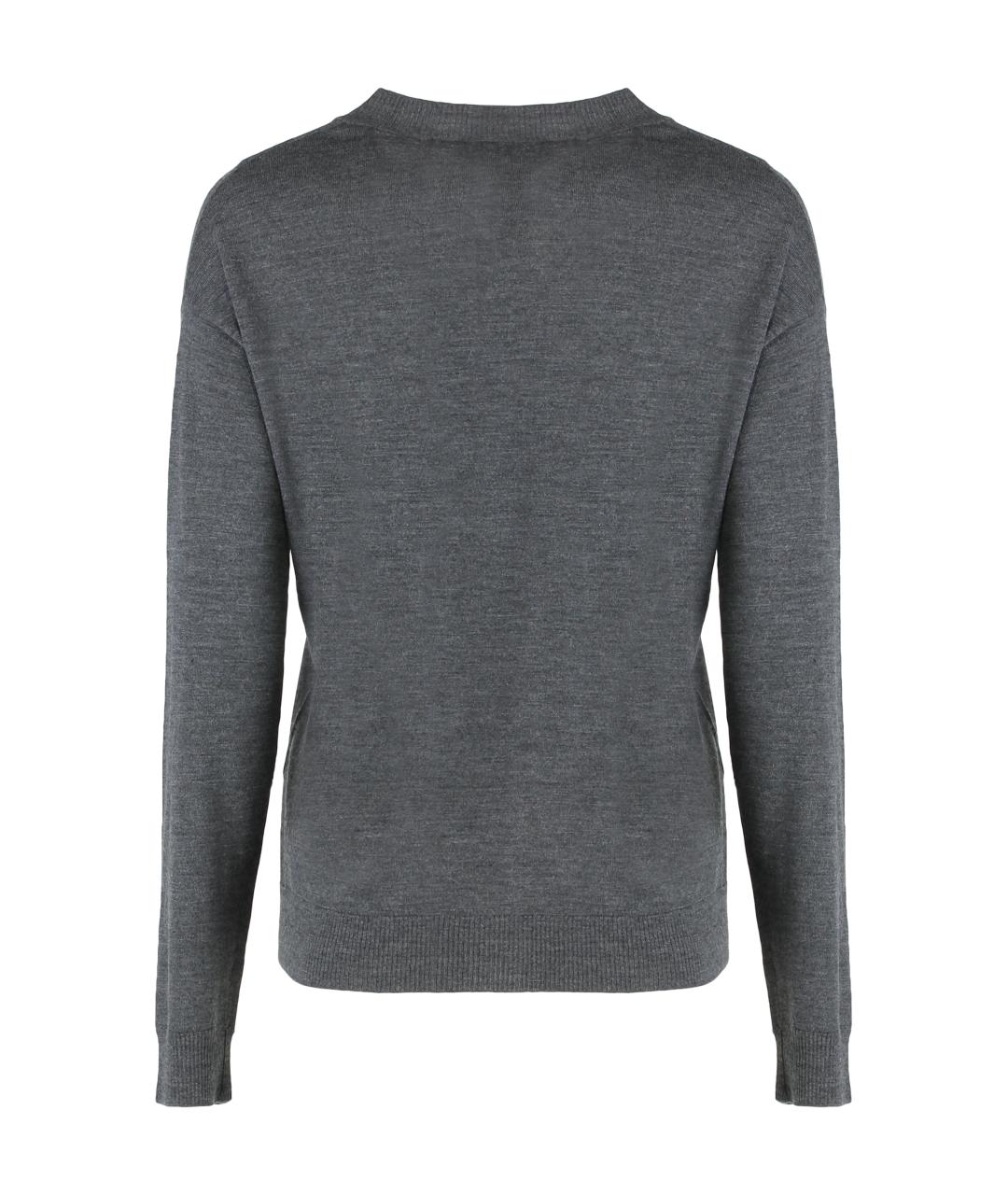 WEEKEND MAX MARA Серый кашемировый джемпер / свитер, фото 2