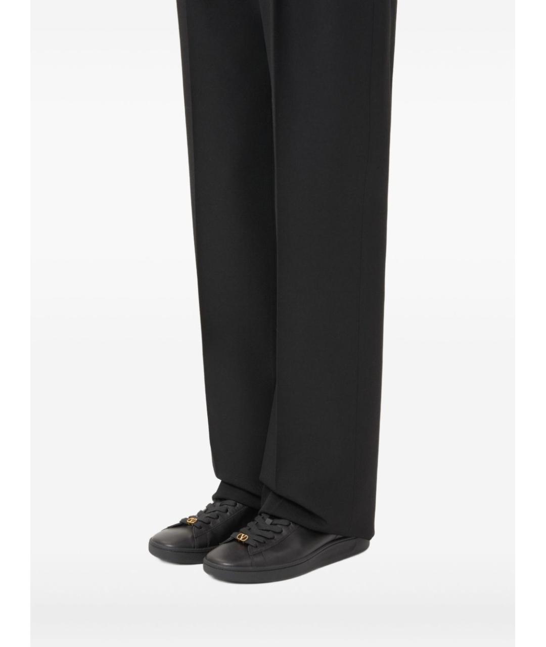 VALENTINO Черные кожаные низкие кроссовки / кеды, фото 5