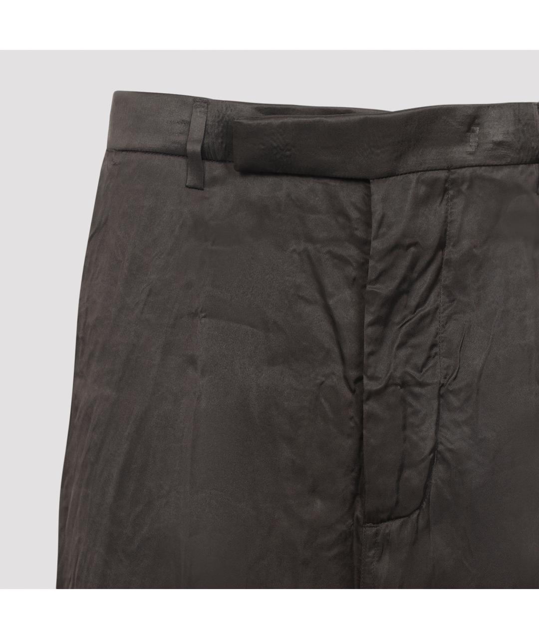 RICK OWENS Зеленые вискозные прямые брюки, фото 4