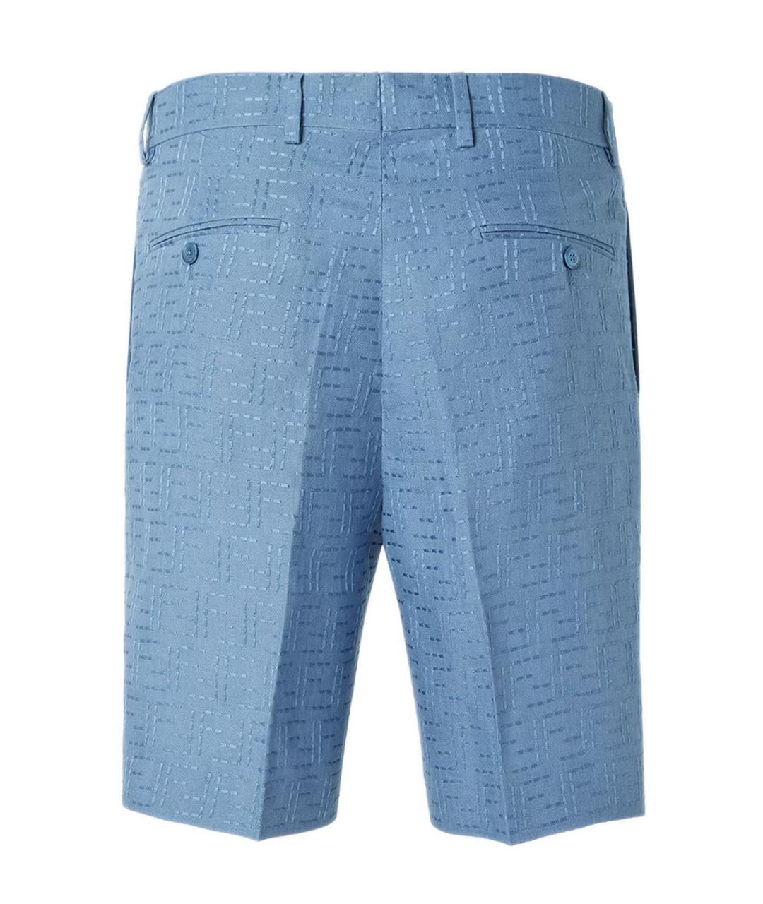 FENDI Синие льняные шорты, фото 3