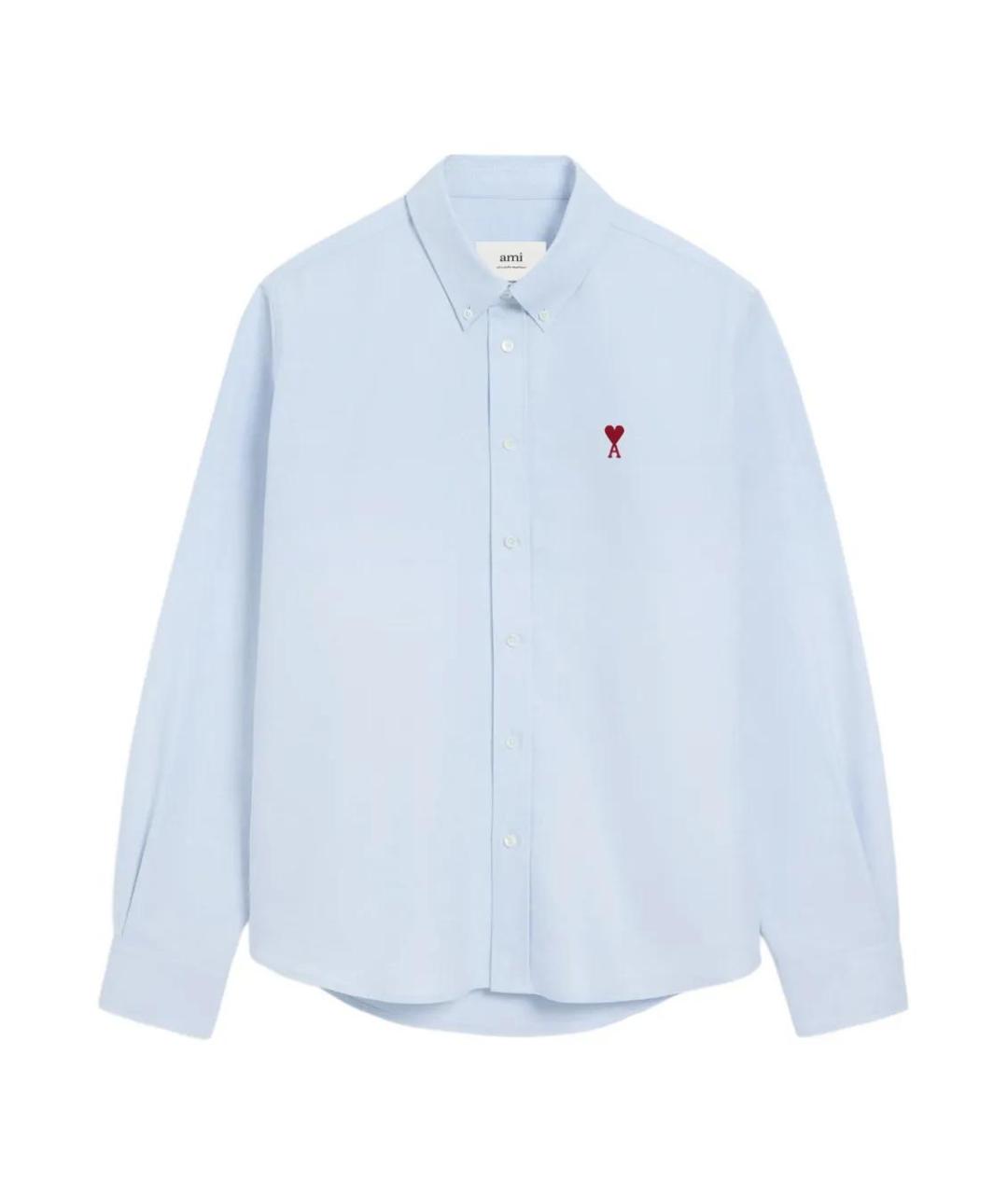 Ami Paris Синяя хлопковая кэжуал рубашка, фото 1