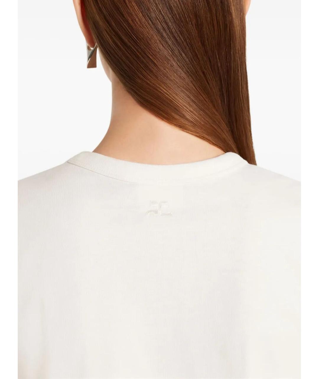 COURREGES Белая хлопковая футболка, фото 2