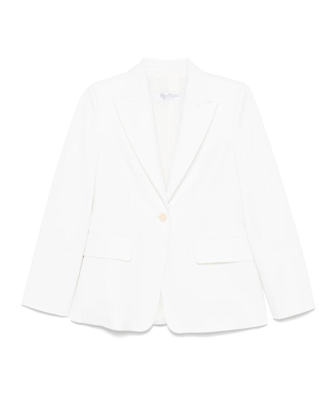 MAX MARA Белый шерстяной жакет/пиджак, фото 1