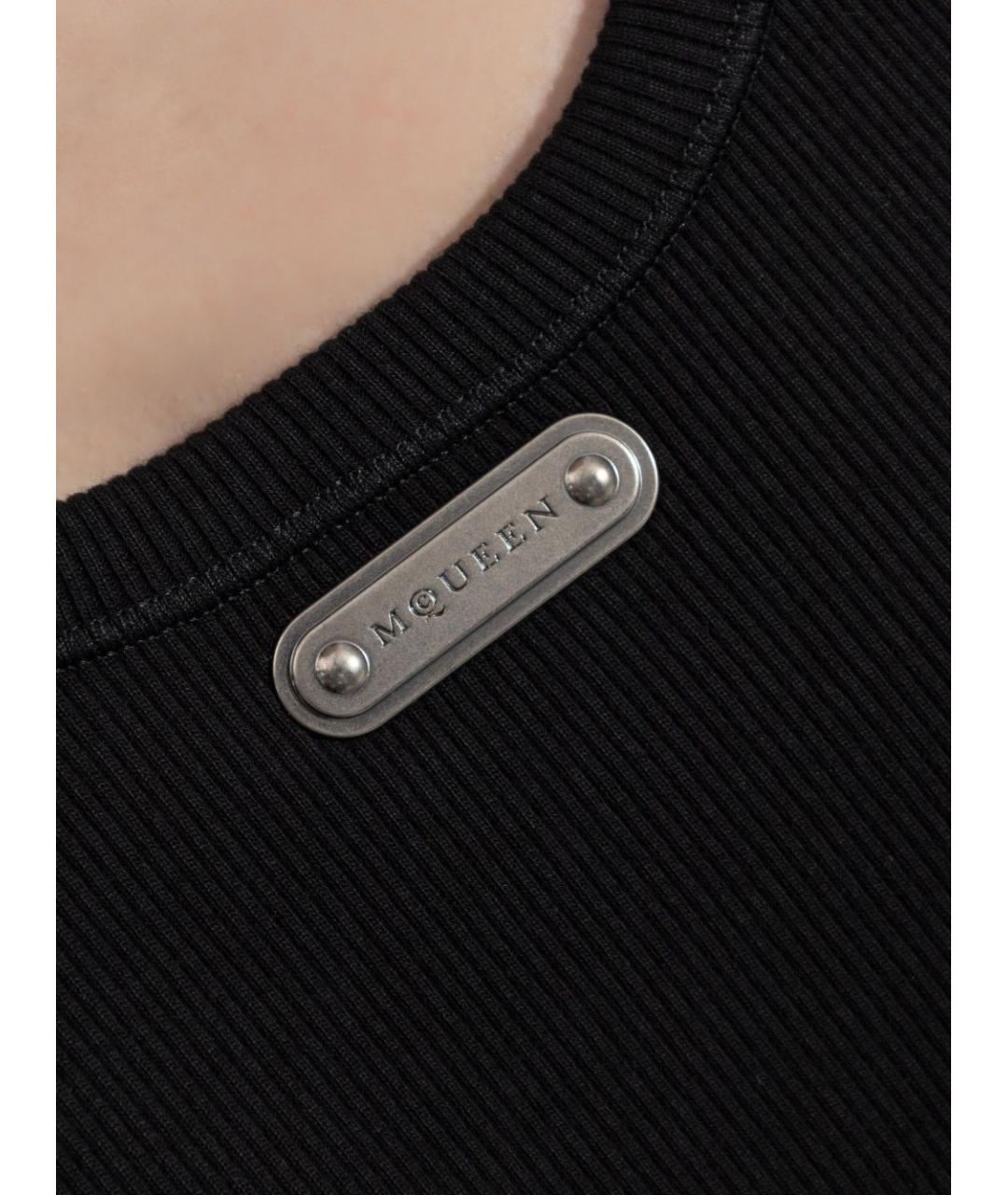 ALEXANDER MCQUEEN Черное хлопковое повседневное платье, фото 5