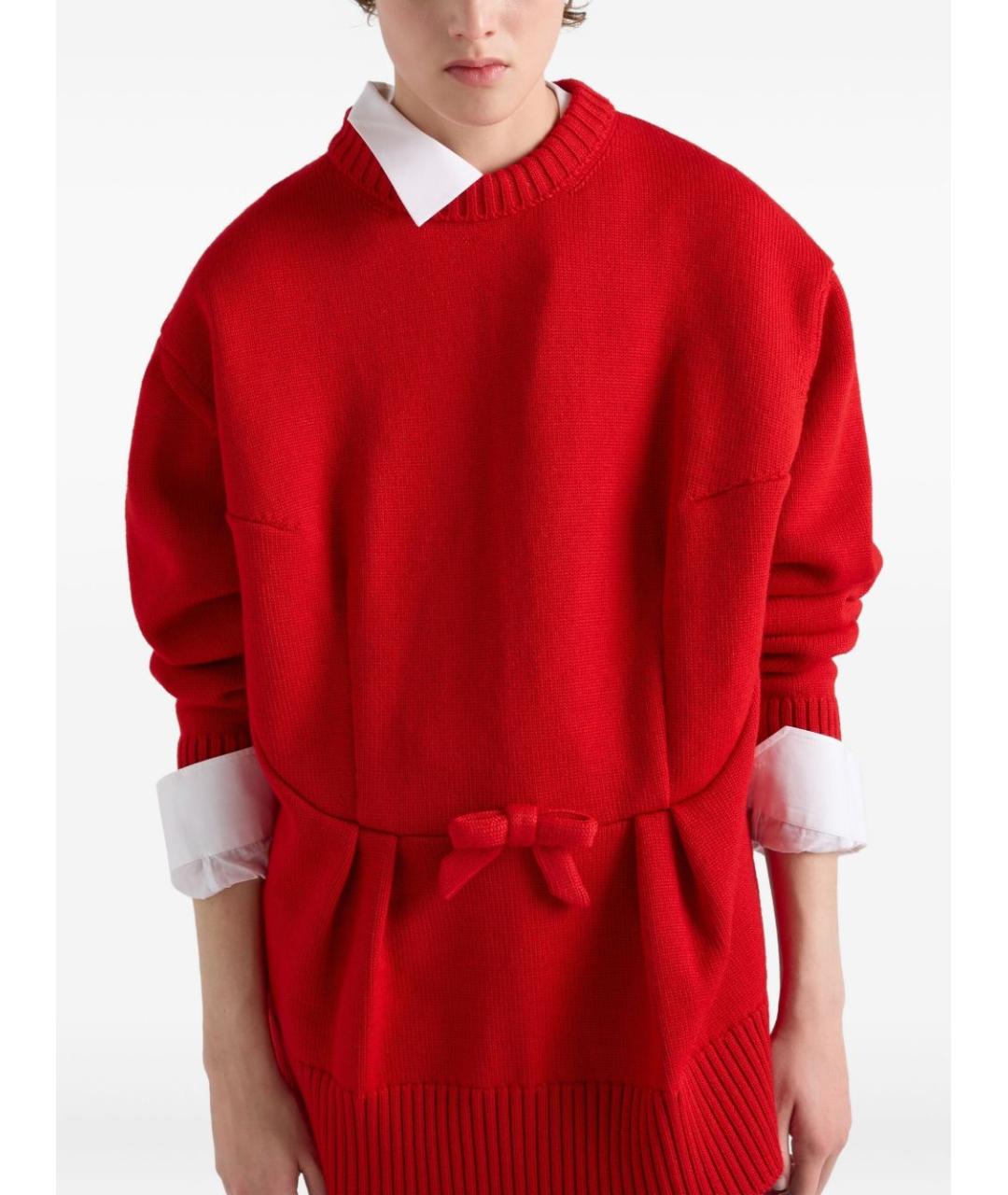 PRADA Красный шерстяной джемпер / свитер, фото 4