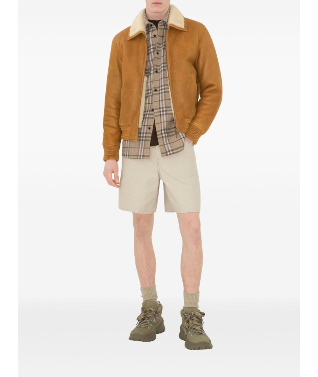 BURBERRY Бежевые хлопковые шорты, фото 4