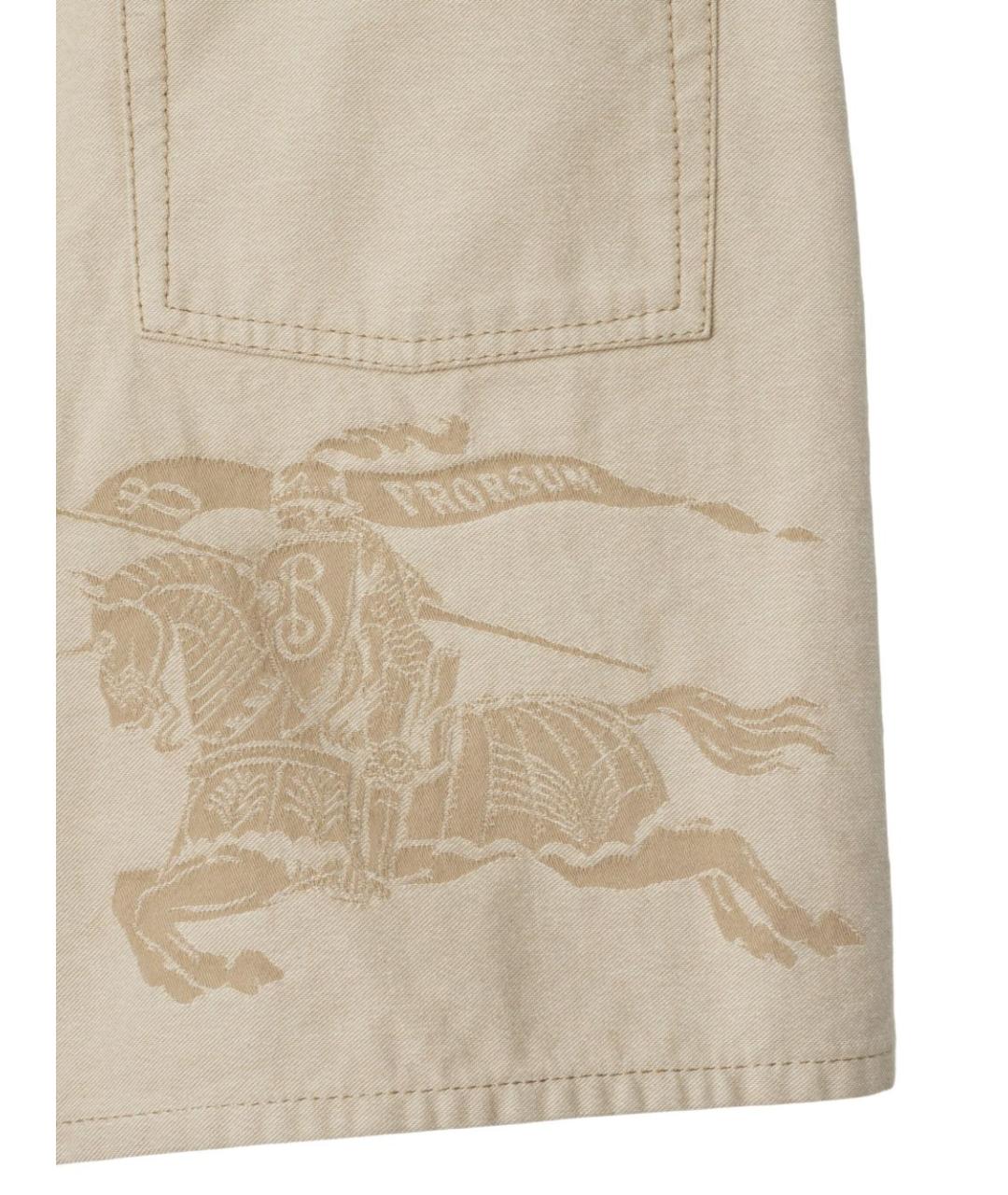 BURBERRY Бежевые хлопковые шорты, фото 5