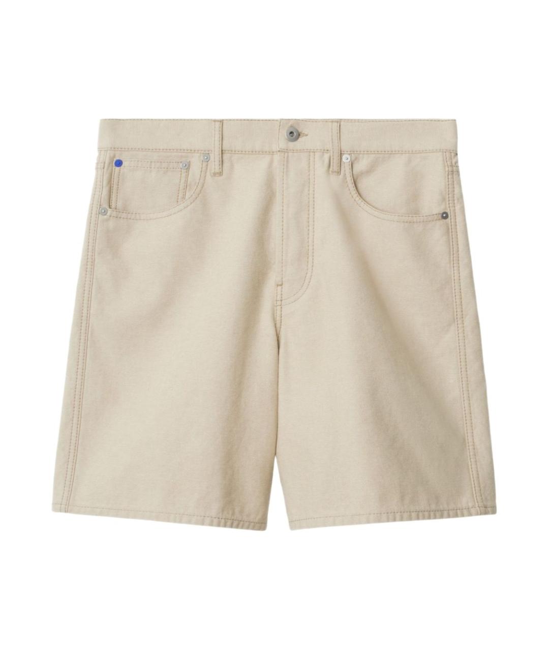 BURBERRY Бежевые хлопковые шорты, фото 1