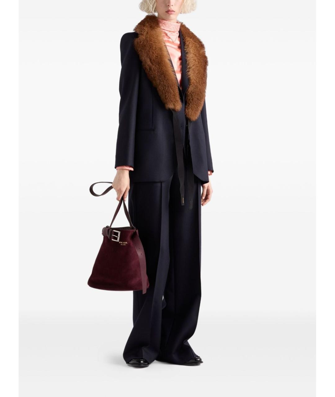 PRADA Темно-синий шерстяной жакет/пиджак, фото 3