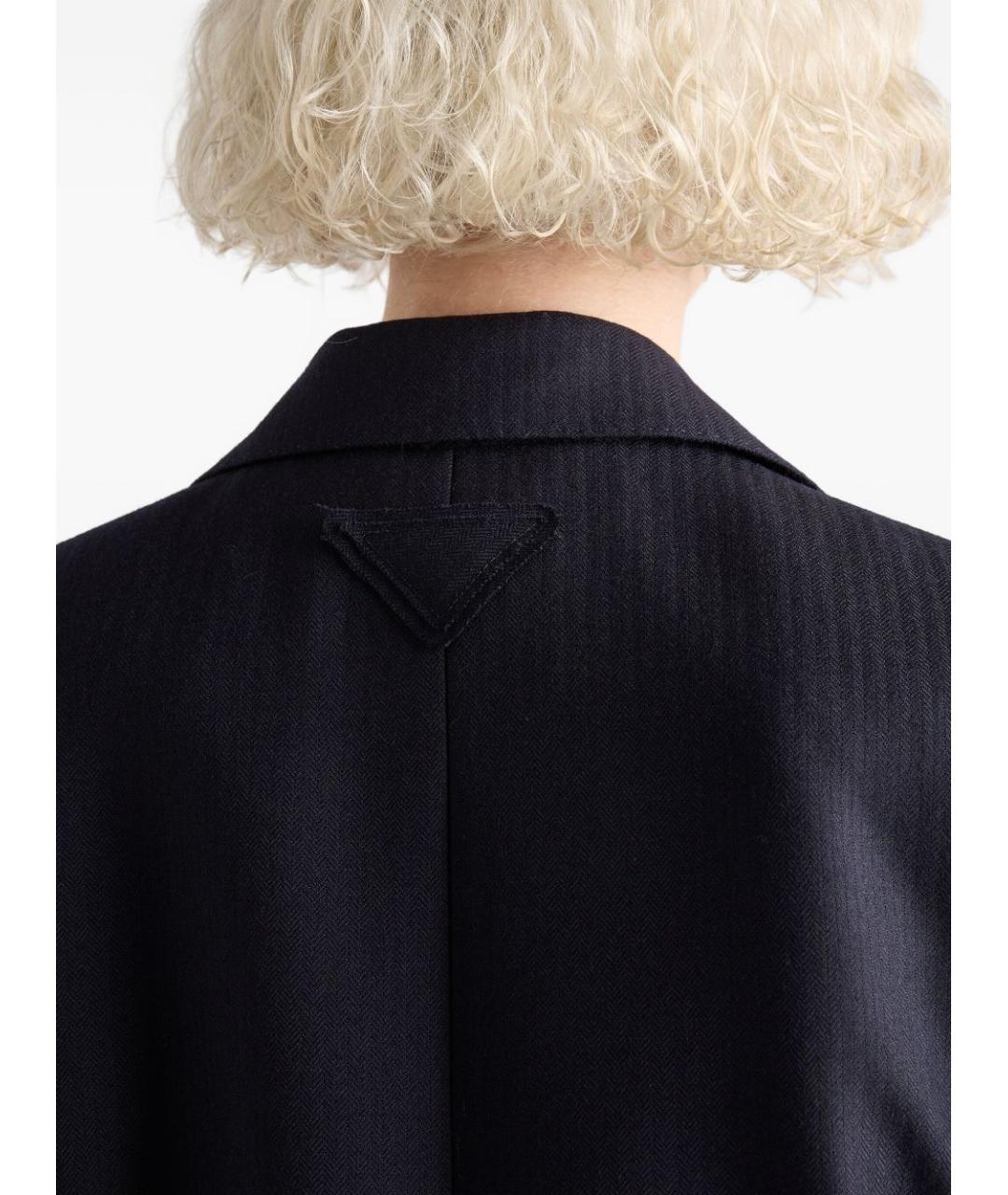 PRADA Темно-синий шерстяной жакет/пиджак, фото 4