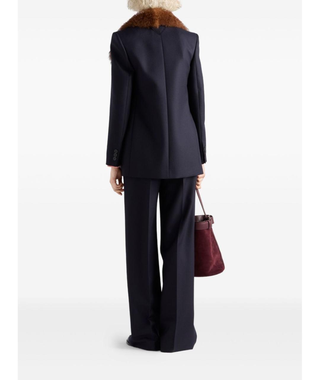 PRADA Темно-синий шерстяной жакет/пиджак, фото 2