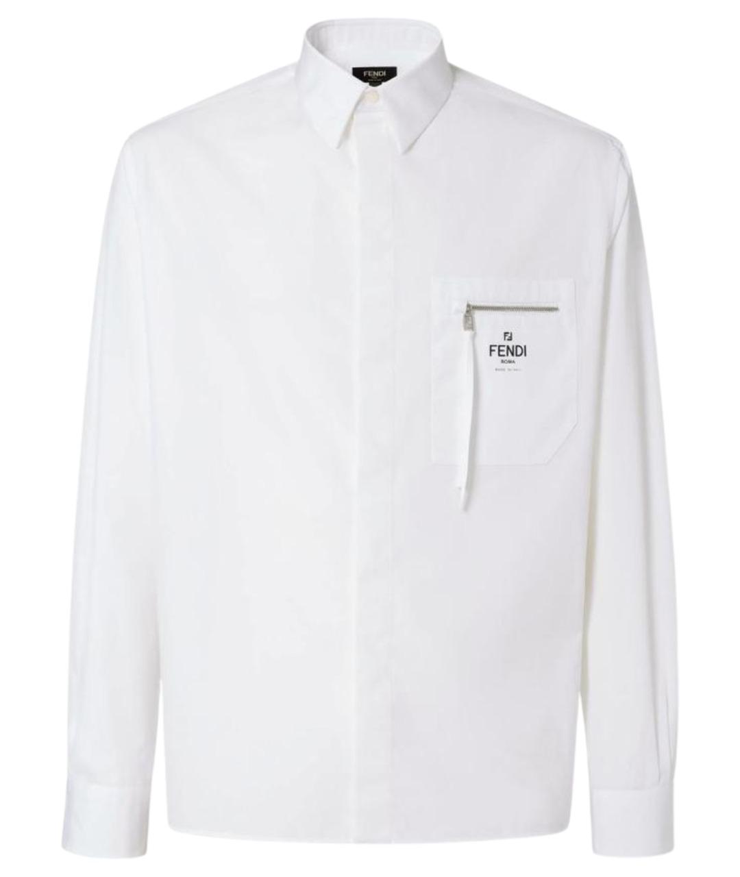FENDI Белая хлопковая кэжуал рубашка, фото 1