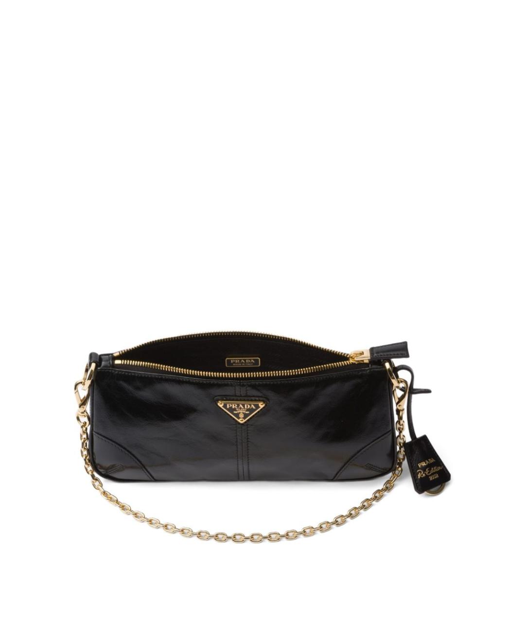 PRADA Черная кожаная сумка с короткими ручками, фото 2