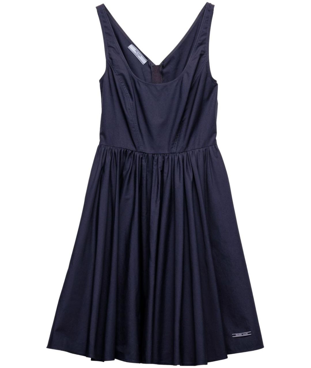 PRADA Синее хлопковое повседневное платье, фото 1