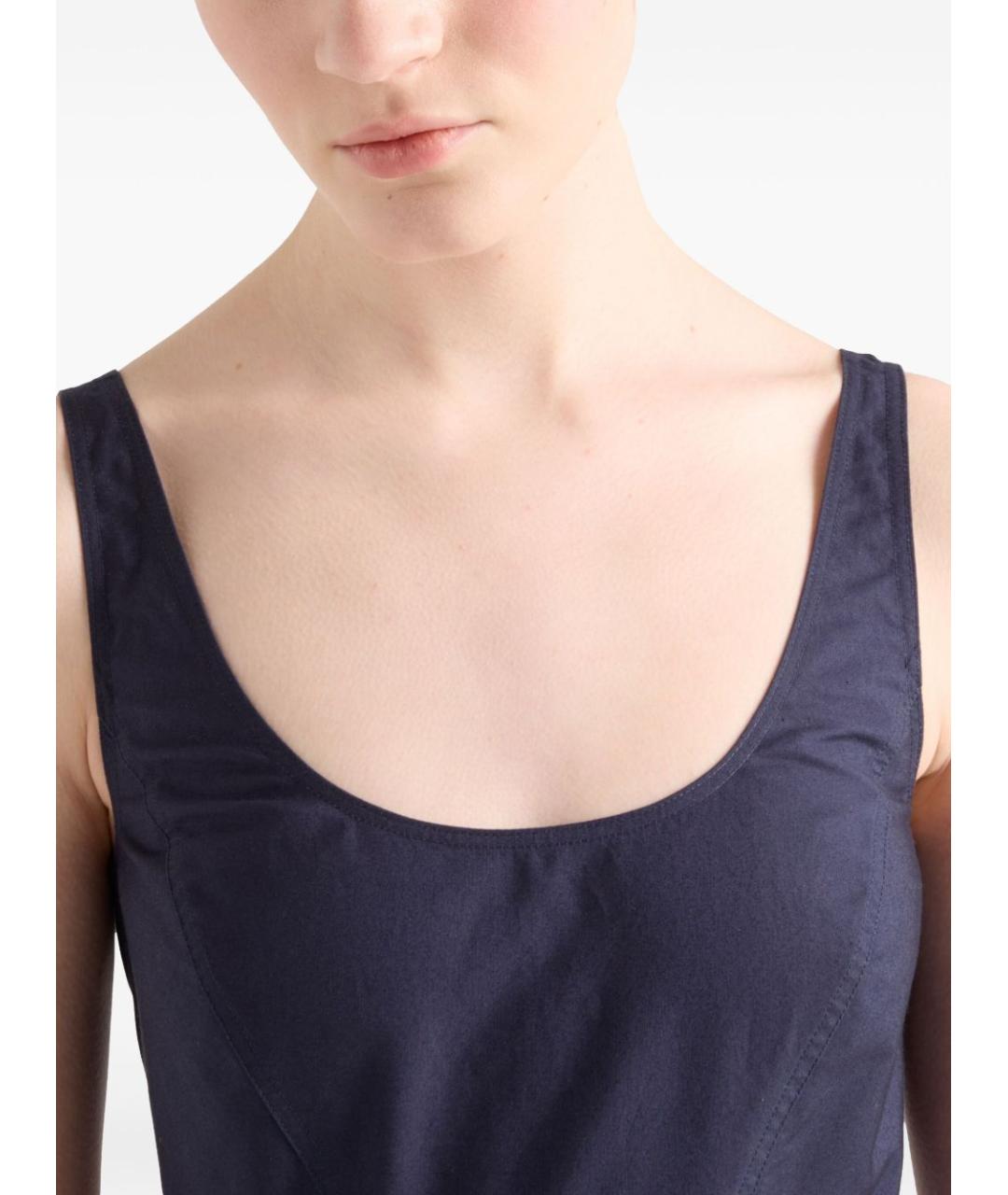 PRADA Синее хлопковое повседневное платье, фото 4