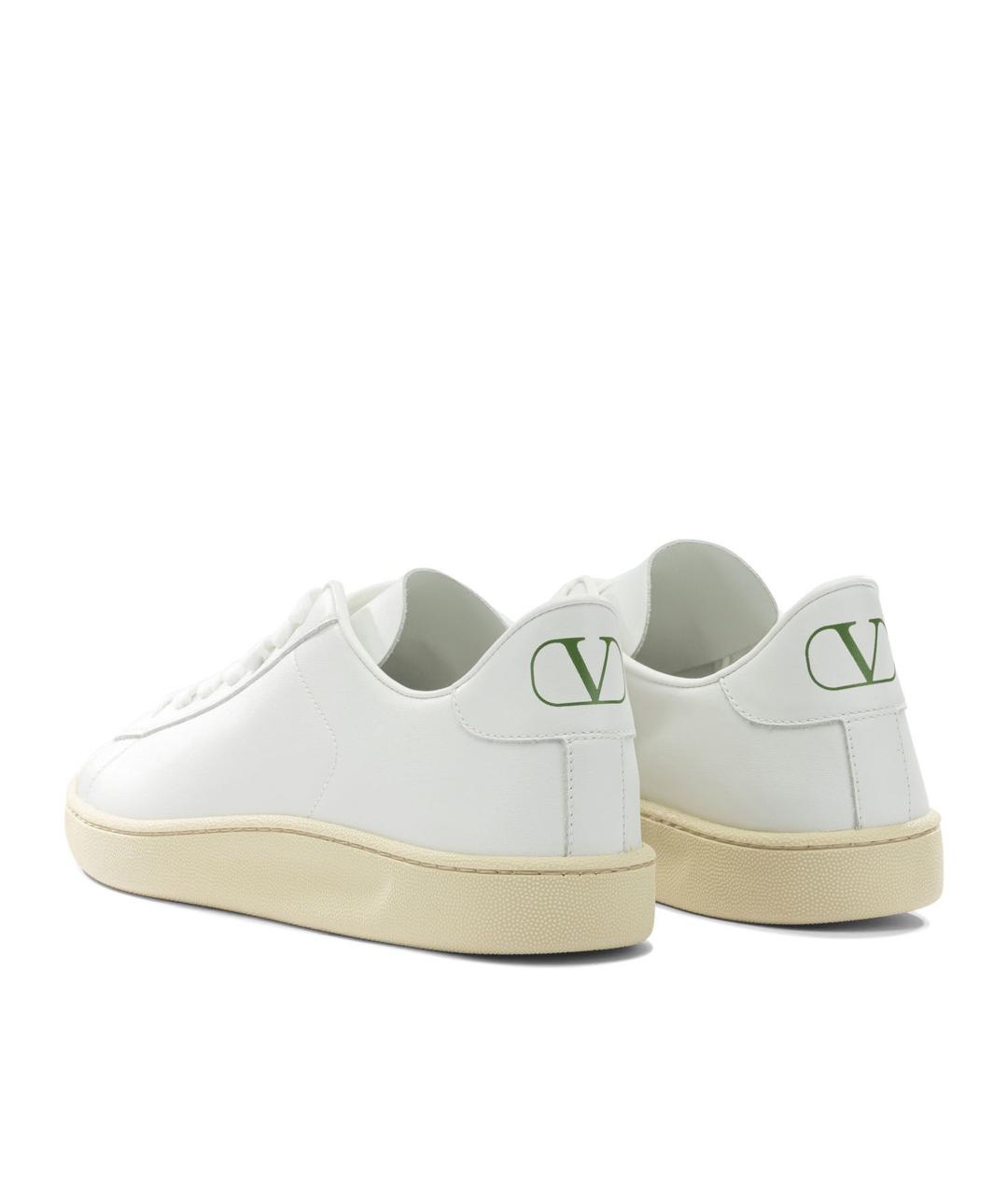 VALENTINO Белые кожаные низкие кроссовки / кеды, фото 4