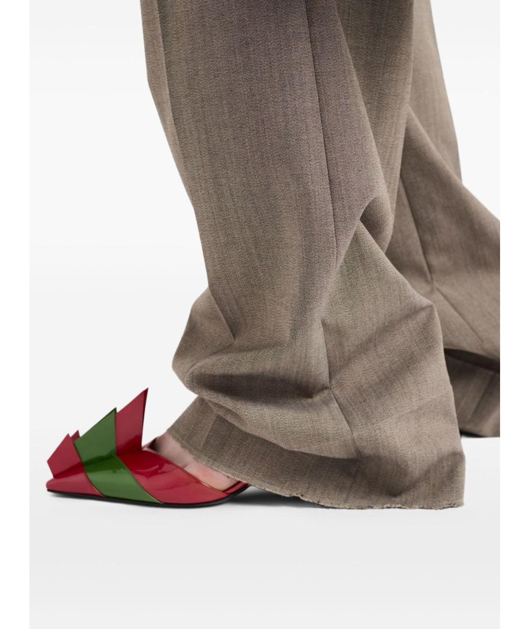 PRADA Коричневые шерстяные прямые брюки, фото 5