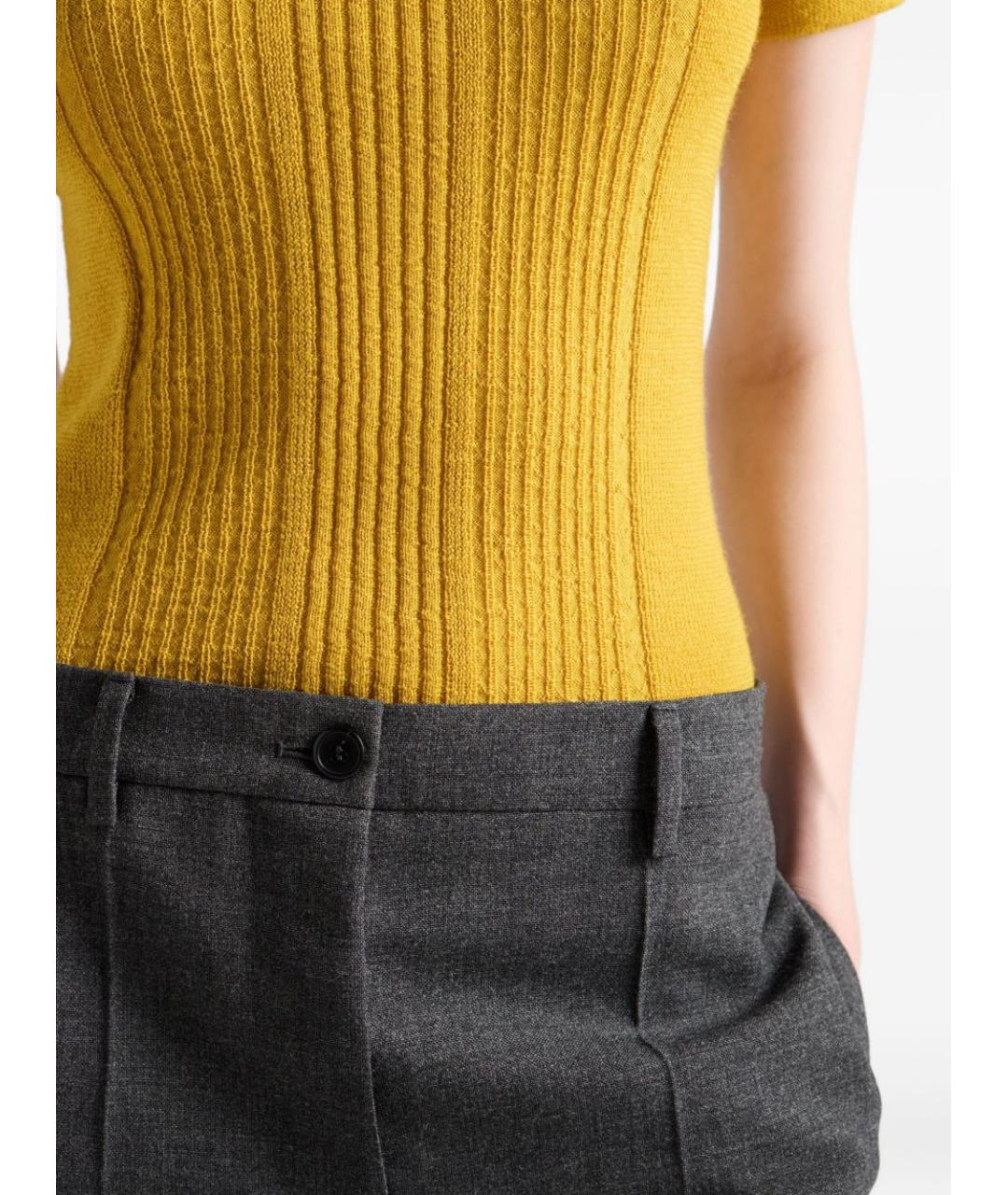 PRADA Желтый шерстяной джемпер / свитер, фото 5