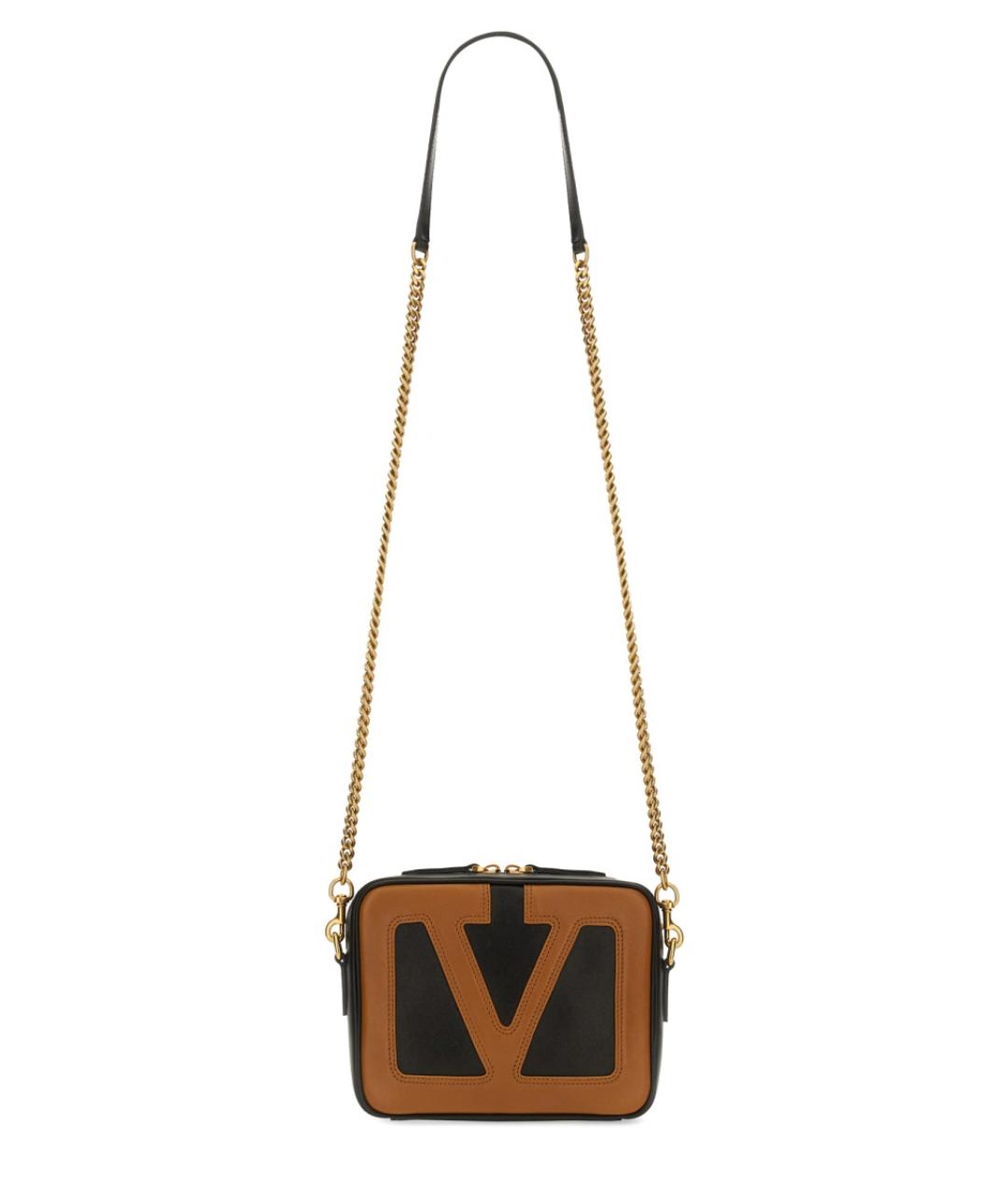 VALENTINO Черная кожаная сумка на плечо, фото 1