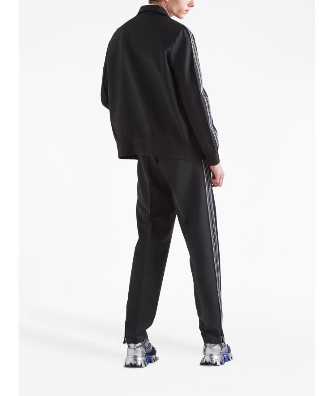 PRADA Черные шерстяные повседневные брюки, фото 3