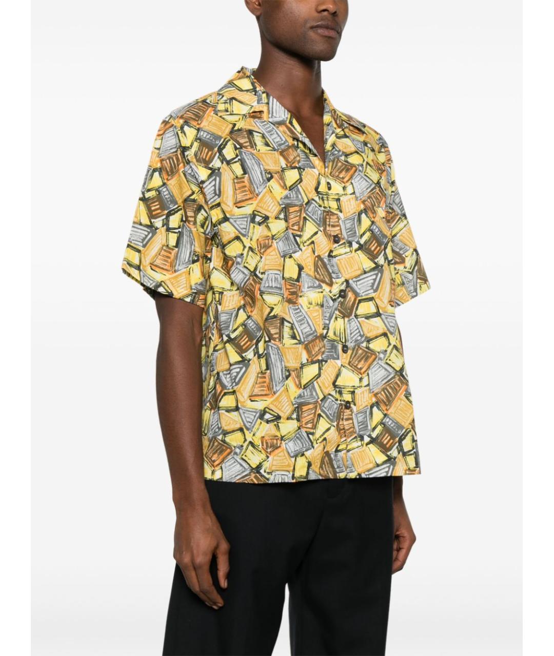 PRADA Желтая хлопковая кэжуал рубашка, фото 4