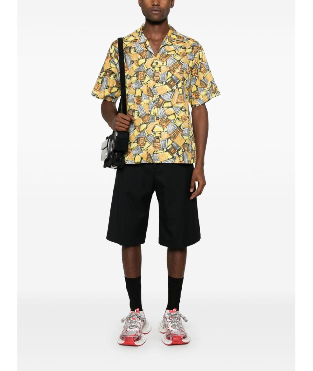 PRADA Желтая хлопковая кэжуал рубашка, фото 2