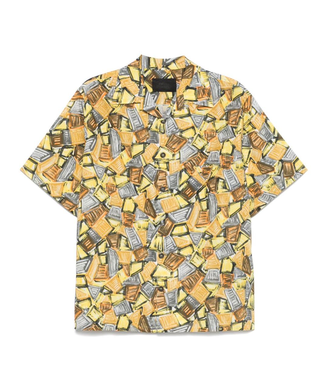 PRADA Желтая хлопковая кэжуал рубашка, фото 1