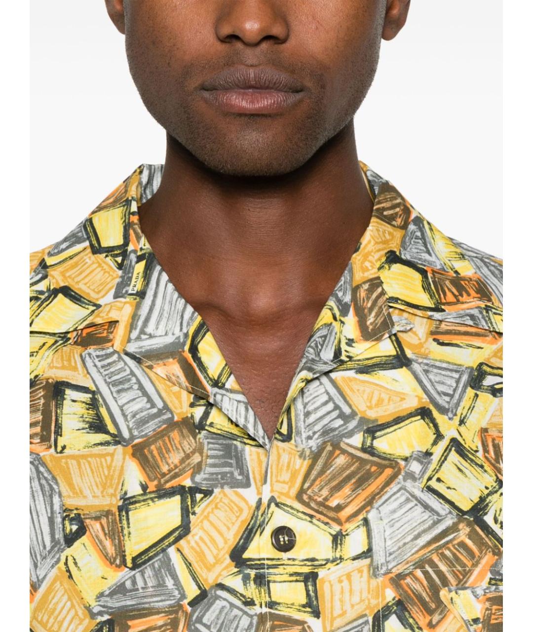 PRADA Желтая хлопковая кэжуал рубашка, фото 5