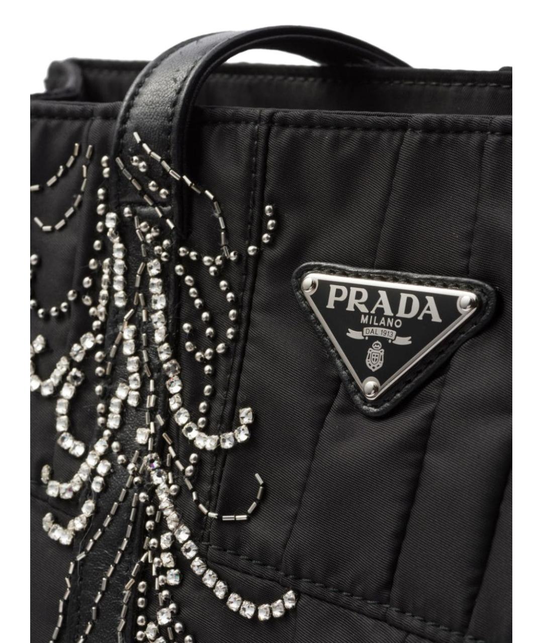 PRADA Черная синтетическая сумка тоут, фото 3