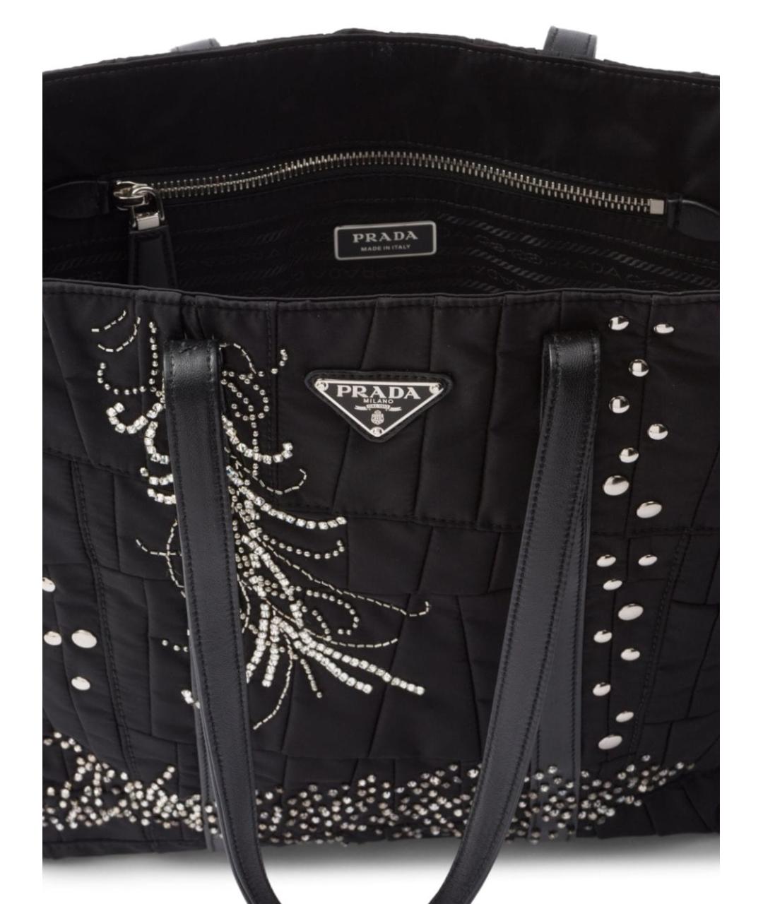 PRADA Черная синтетическая сумка тоут, фото 2