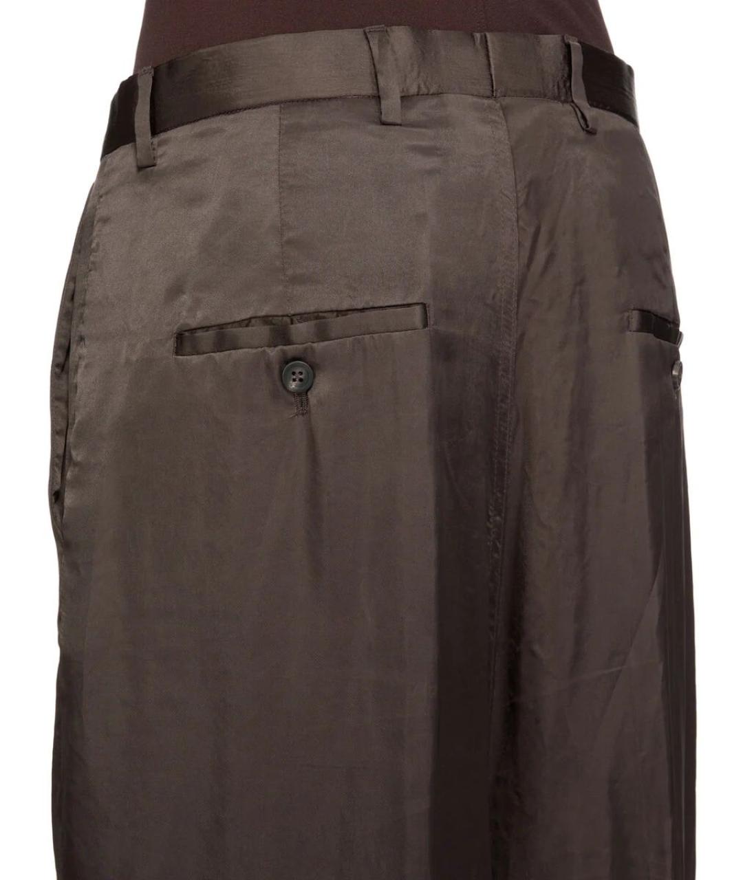RICK OWENS Коричневые вискозные прямые брюки, фото 5