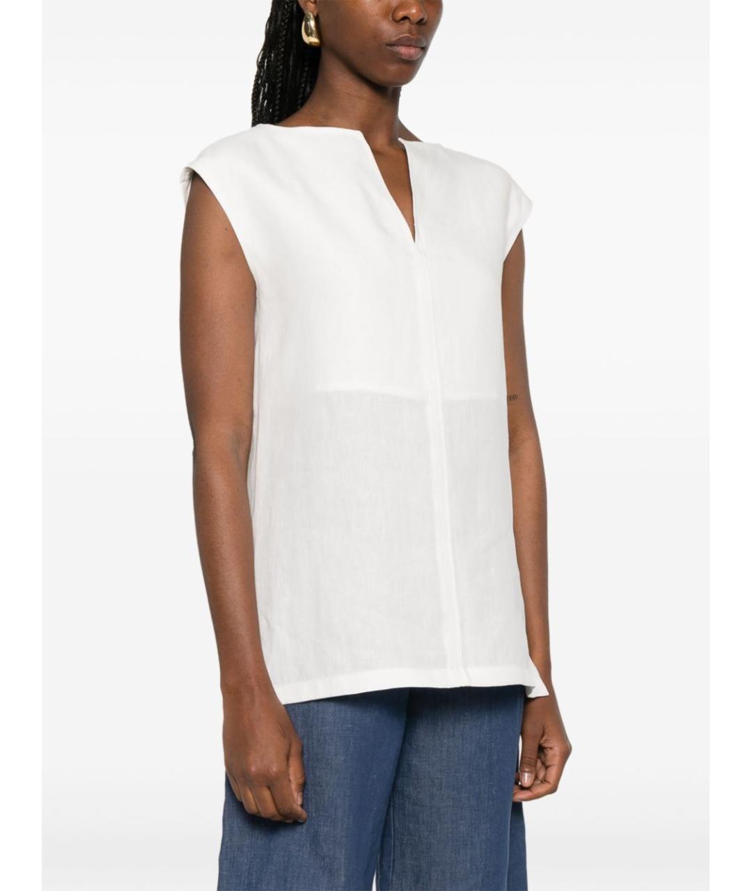 MAX MARA Белая хлопковая футболка, фото 2