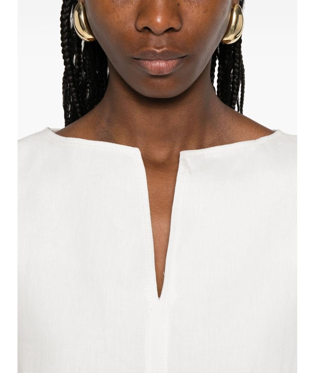 MAX MARA Белая хлопковая футболка, фото 5