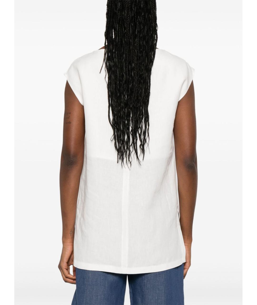 MAX MARA Белая хлопковая футболка, фото 3