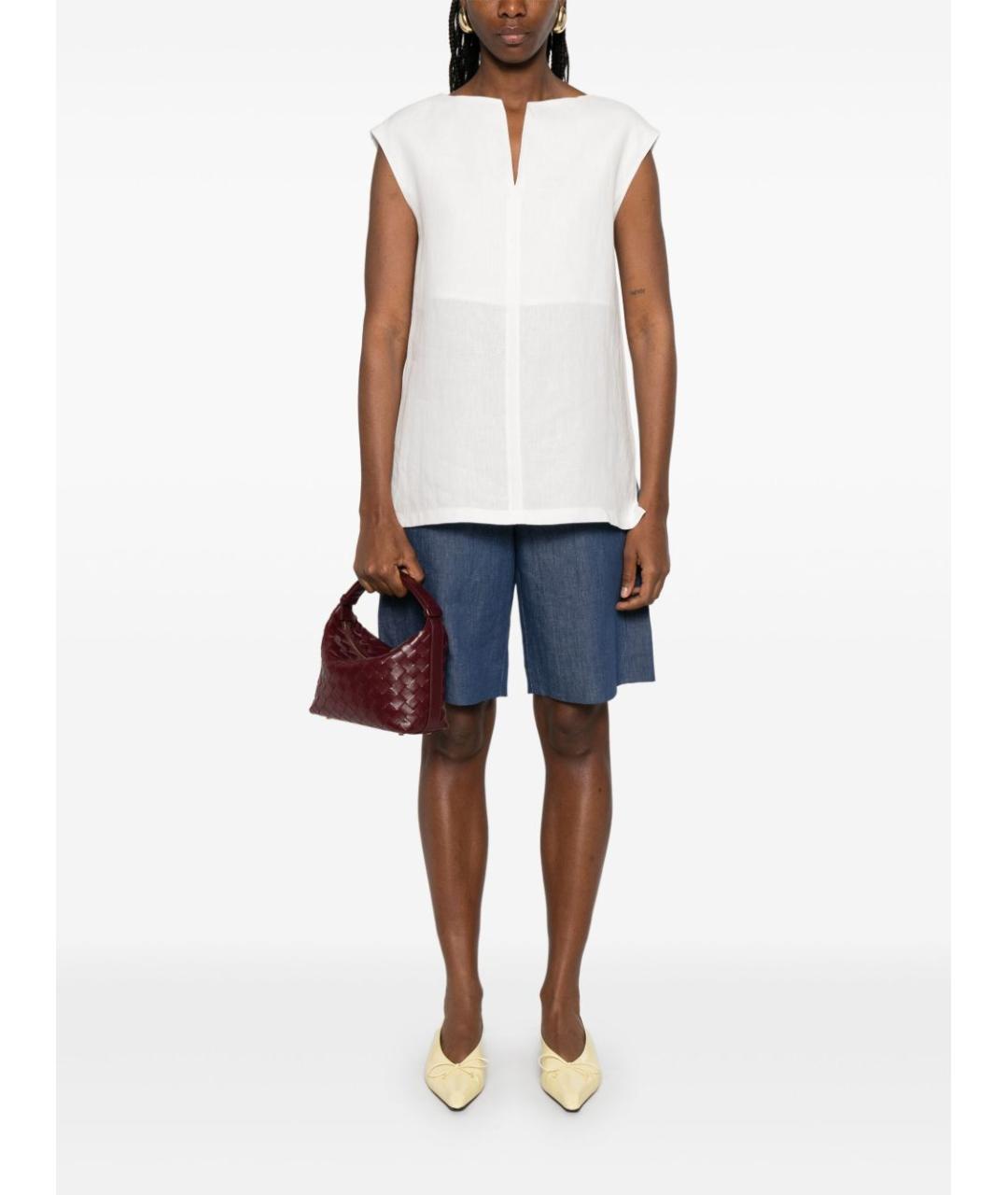 MAX MARA Белая хлопковая футболка, фото 4