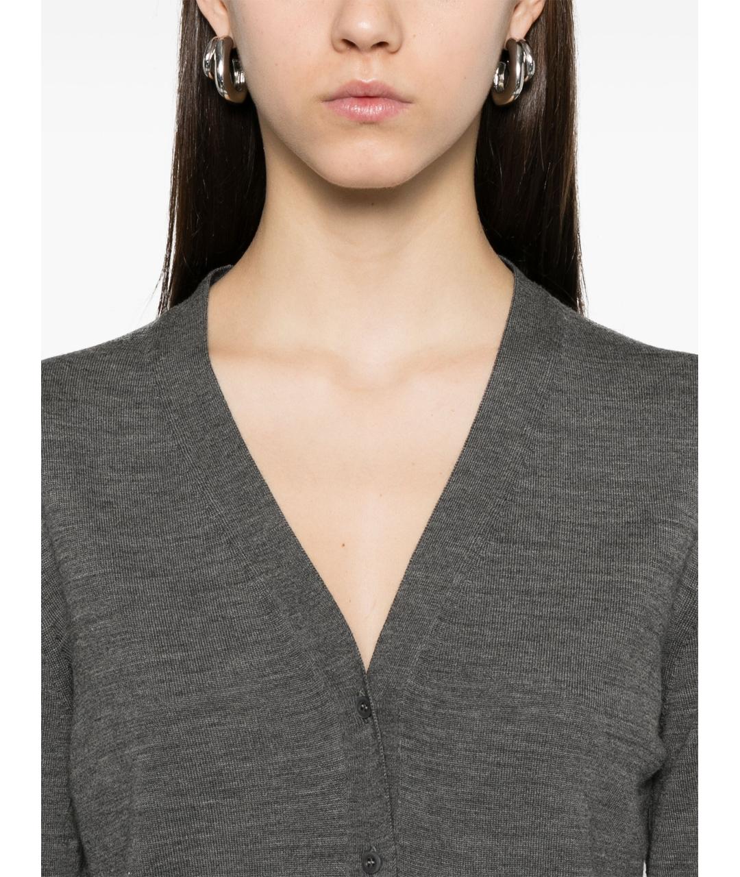 PRADA Серый шерстяной кардиган, фото 5