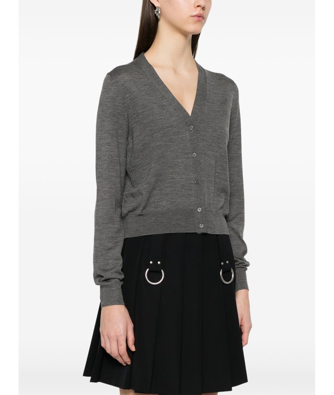 PRADA Серый шерстяной кардиган, фото 3