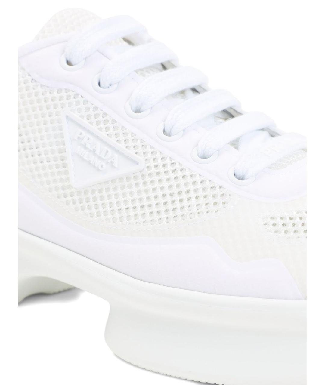 PRADA Белые синтетические кроссовки, фото 4