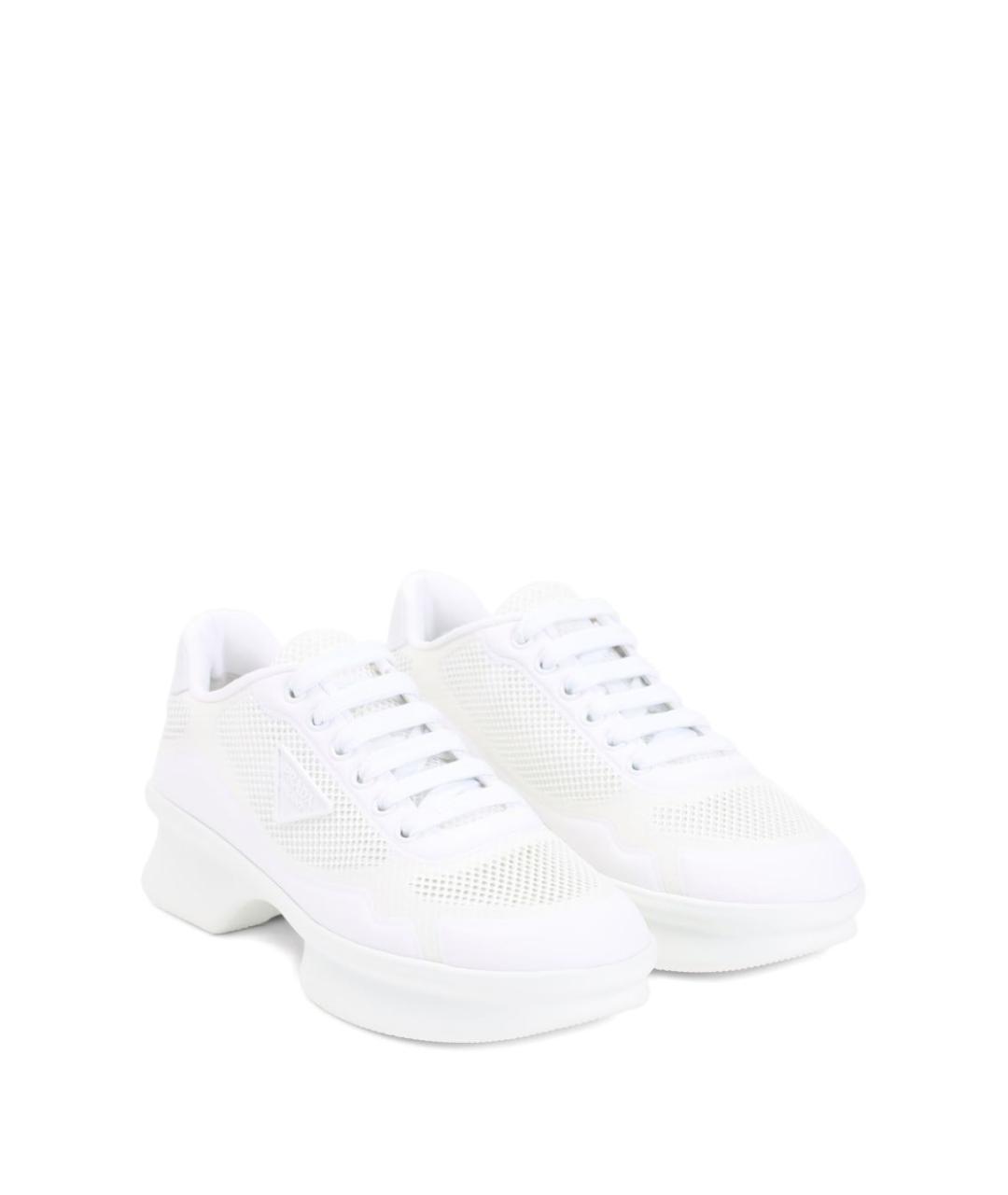 PRADA Белые синтетические кроссовки, фото 3