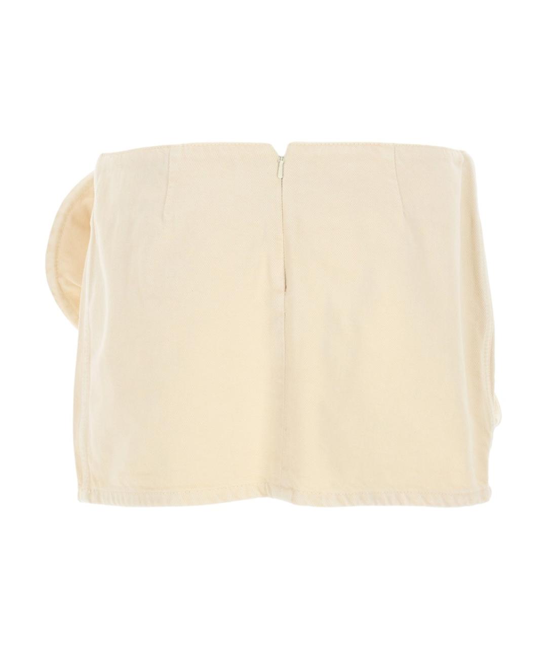 MAGDA BUTRYM Бежевая хлопковая юбка мини, фото 3