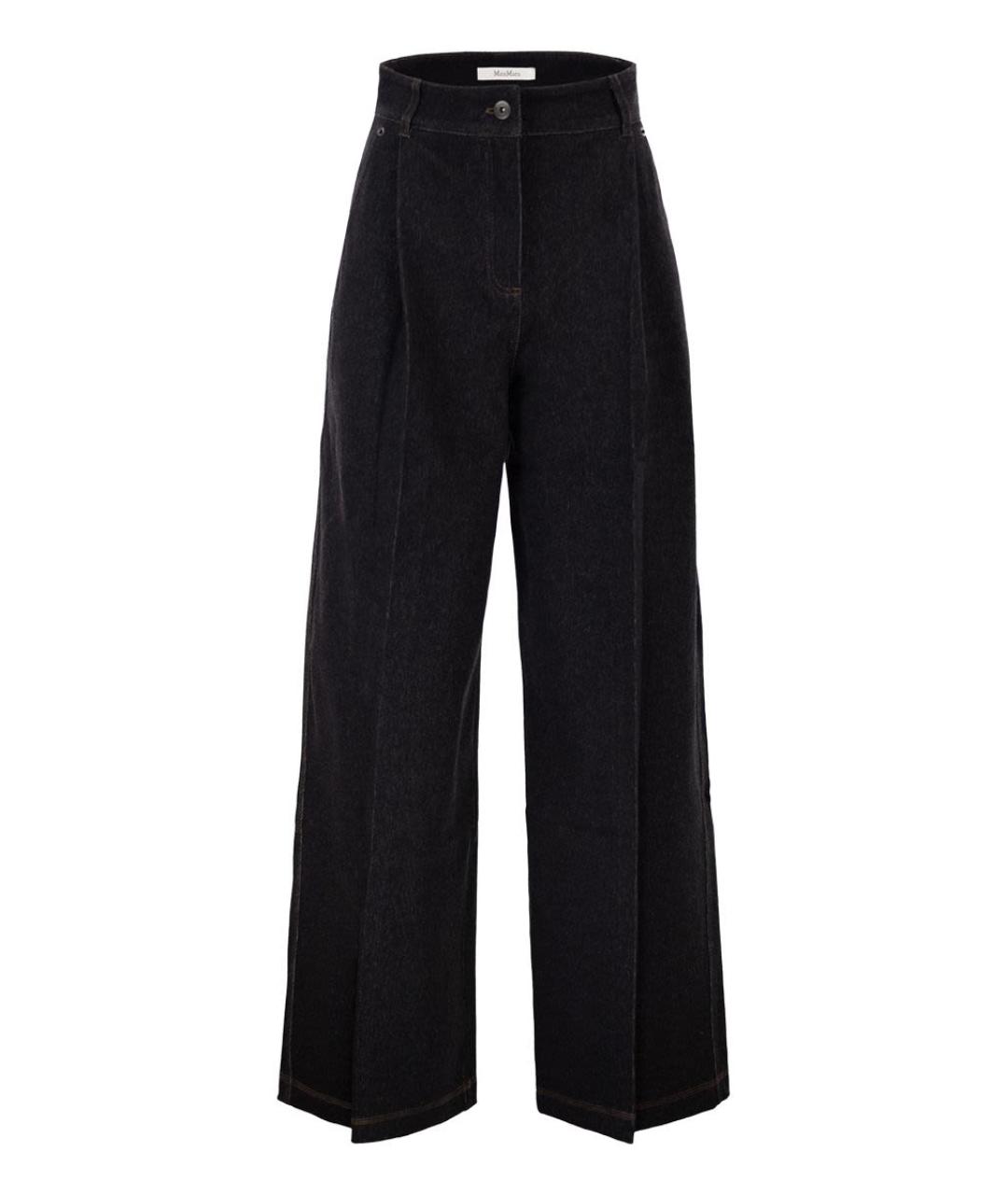 MAX MARA Синие хлопковые прямые брюки, фото 1