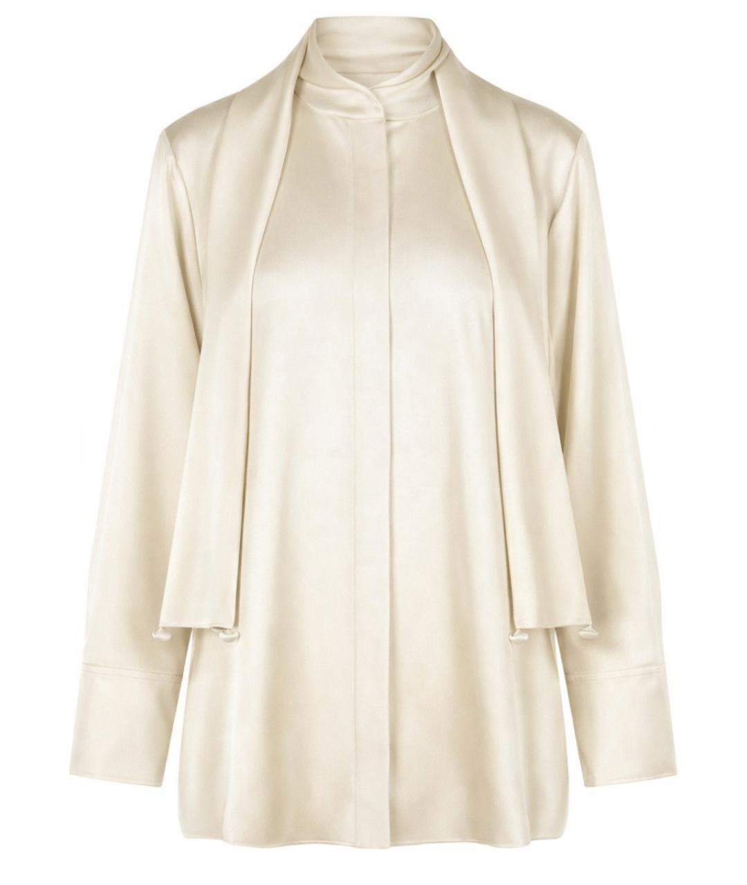 JIL SANDER Бежевая атласная рубашка, фото 1