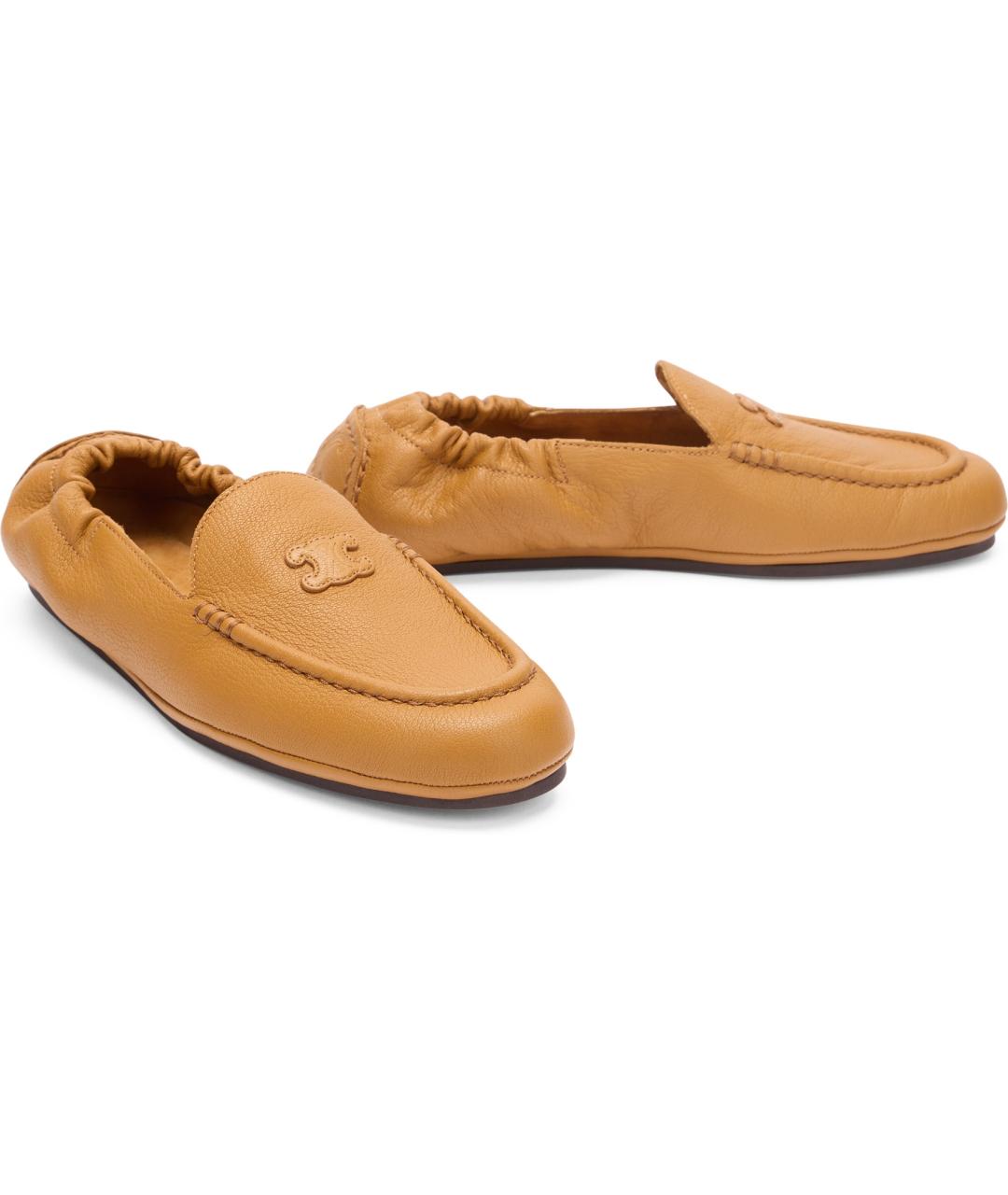 CELINE Коричневые кожаные мокасины, фото 2