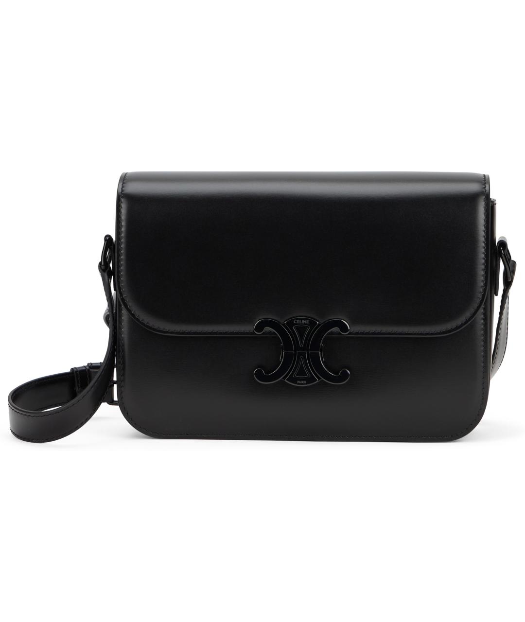 CELINE Черная кожаная сумка через плечо, фото 1