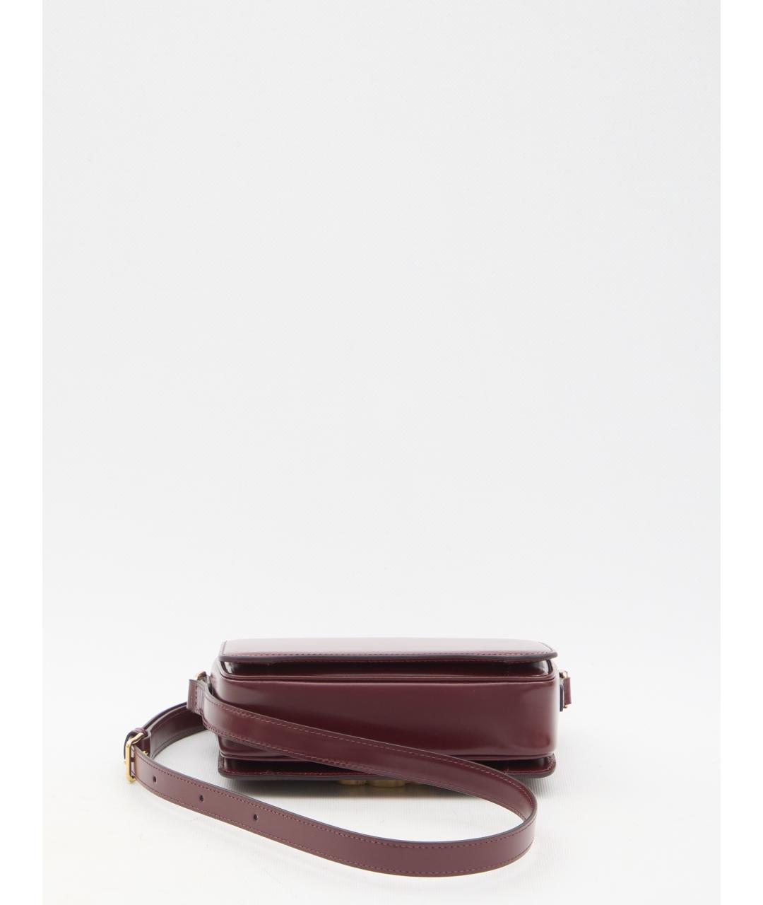CELINE Бордовая кожаная сумка через плечо, фото 4