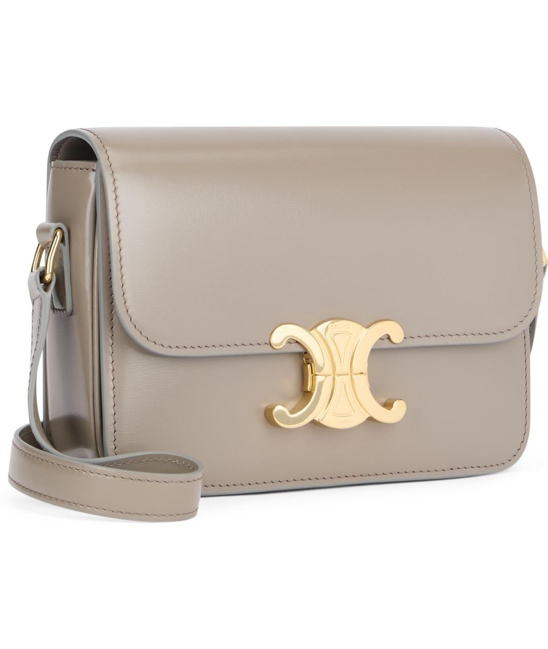 CELINE Бежевая кожаная сумка через плечо, фото 2