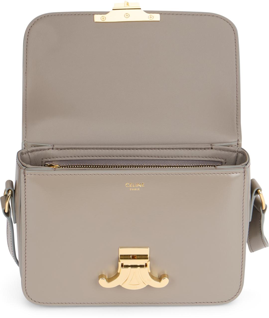 CELINE Бежевая кожаная сумка через плечо, фото 4