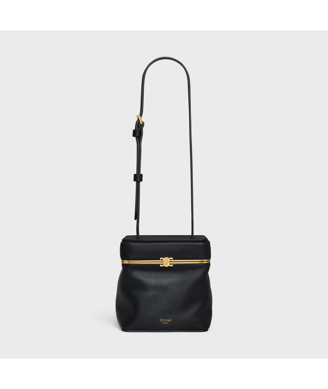 CELINE Черная кожаная сумка с короткими ручками, фото 4