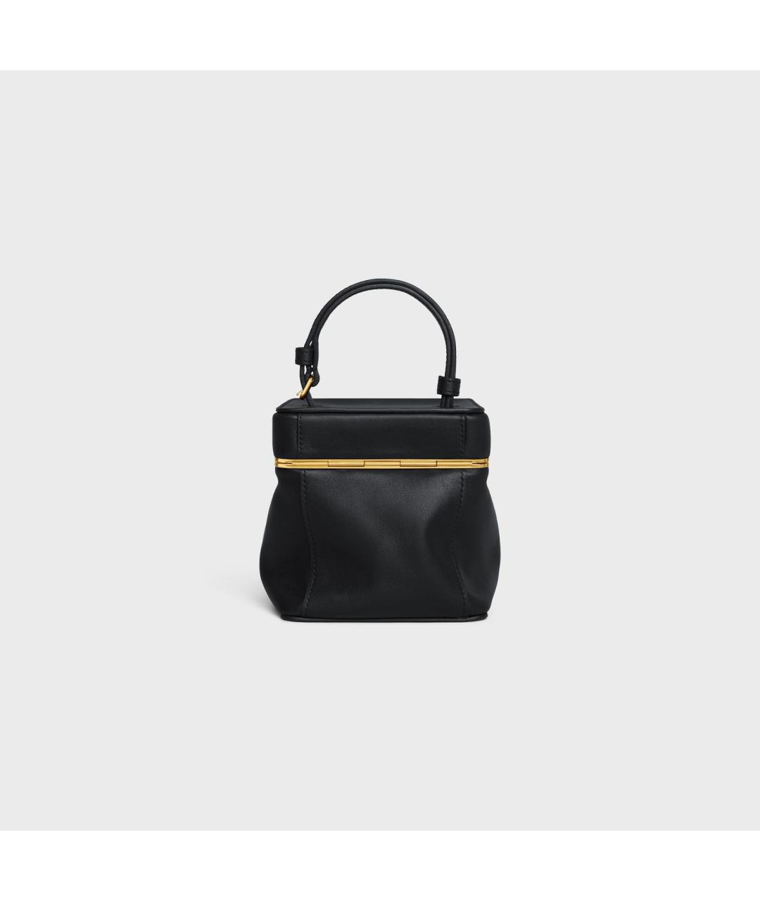 CELINE Черная кожаная сумка с короткими ручками, фото 3