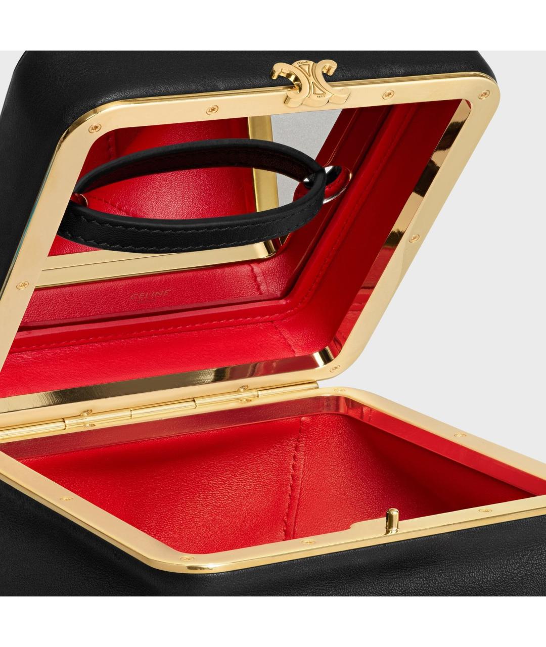 CELINE Черная кожаная сумка с короткими ручками, фото 5